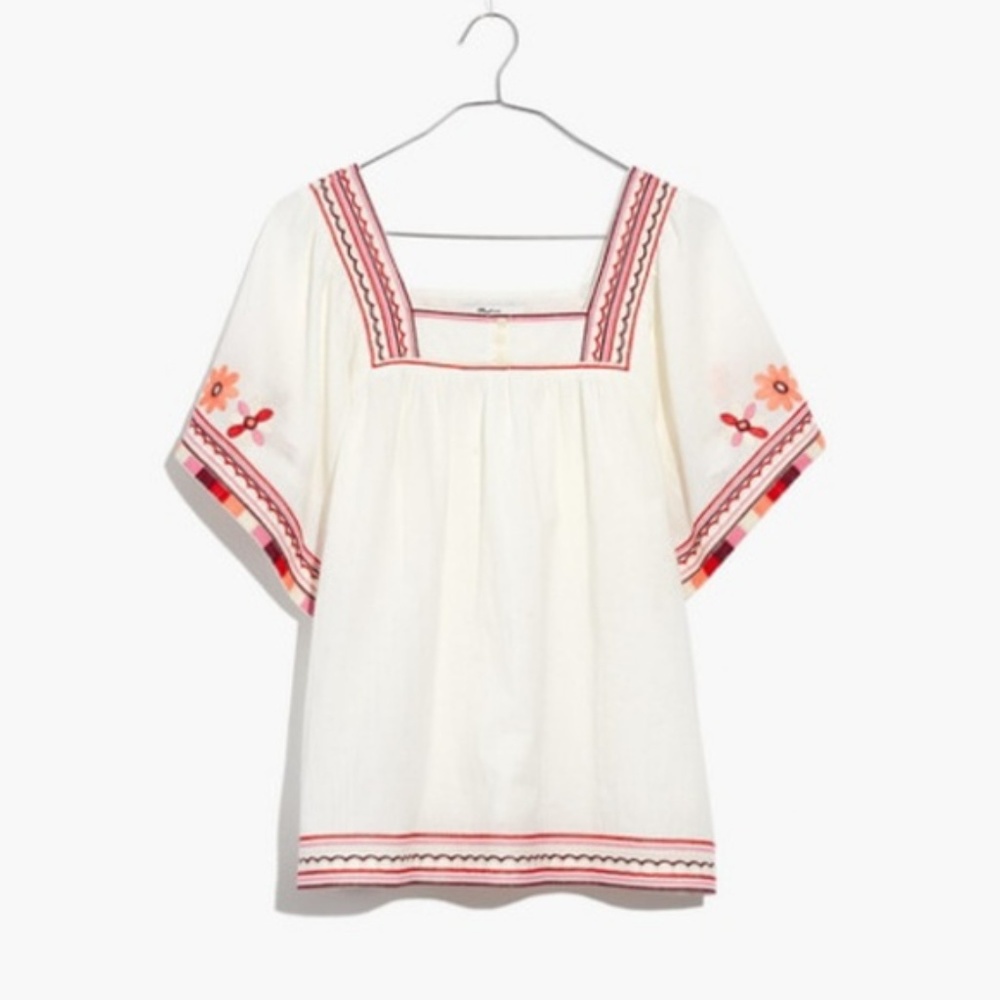 madewell embroidered top